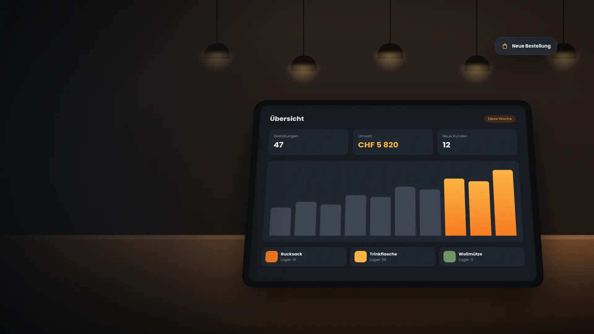Symbolische Darstellung eines Shop-Dashboards