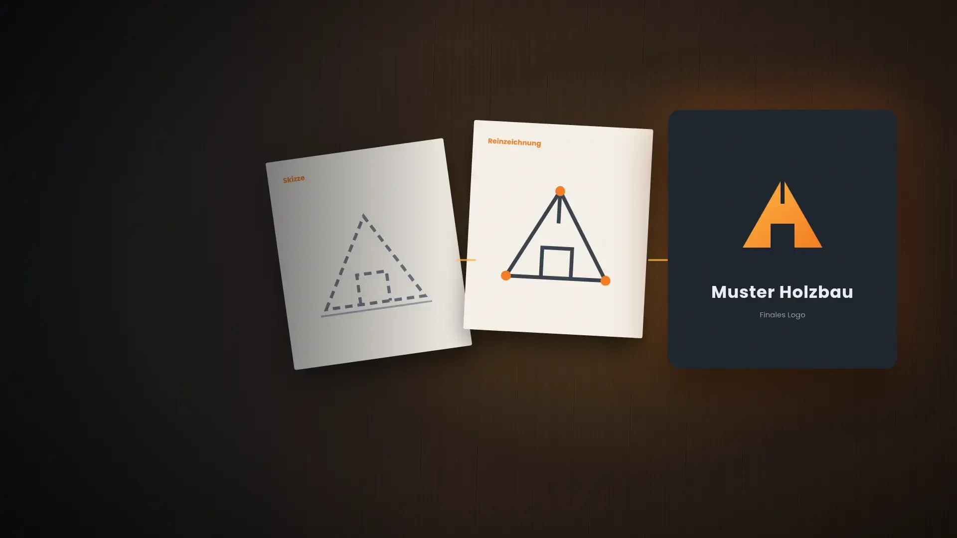 Symbolische Darstellung eines Logo-Design-Prozesses