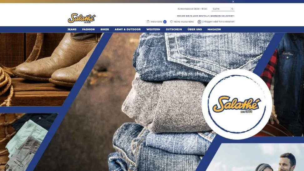 Screenshot der Website von Salathé Shop